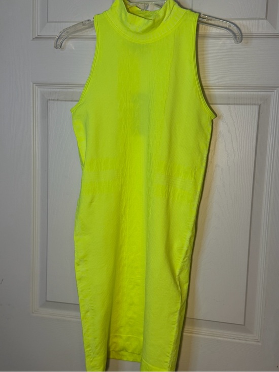 Nike Dresses & Skirts - Nike Air Women’s Neon Yellow Seamless Mock Neck  Bodycon Dress with Logo M